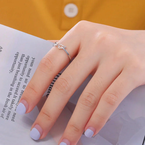 Ring met engelenvleugels voor dames zilver