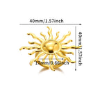 Bague ajustable grand soleil aux rayons ondulés