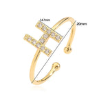 Verstelbare gepersonaliseerde ring met initiaal