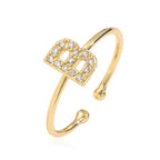 Verstelbare gepersonaliseerde ring met initiaal b