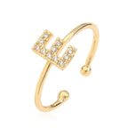 Verstelbare gepersonaliseerde ring met initiaal e