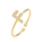 Verstelbare gepersonaliseerde ring met initiaal f