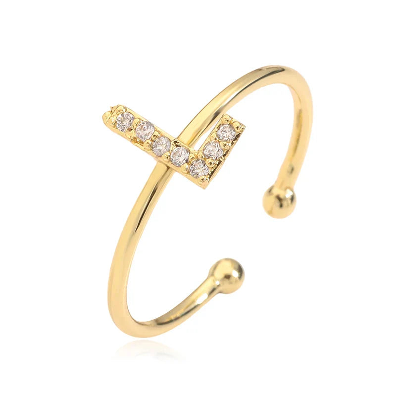 Verstelbare gepersonaliseerde ring met initiaal l