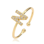 Verstelbare gepersonaliseerde ring met initiaal n