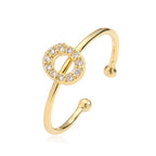 Verstelbare gepersonaliseerde ring met initiaal o