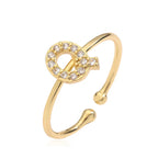 Verstelbare gepersonaliseerde ring met initiaal q