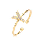 Verstelbare gepersonaliseerde ring met initiaal y