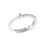 Verstelbare ring voor dames met initiaal - letter 