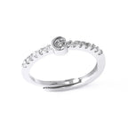 Verstelbare ring voor dames met initiaal - letter 