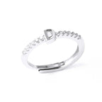 Verstelbare ring voor dames met initiaal - letter 