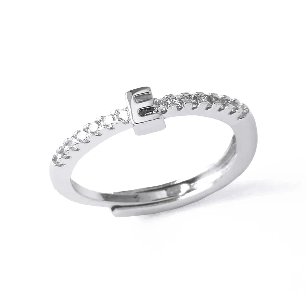 Verstelbare ring voor dames met initiaal - letter 