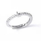 Verstelbare ring voor dames met initiaal - letter 