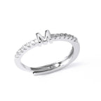 Verstelbare ring voor dames met initiaal - letter 