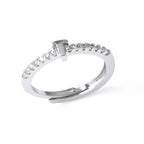 Verstelbare ring voor dames met initiaal - letter 