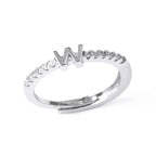Verstelbare ring voor dames met initiaal - letter 