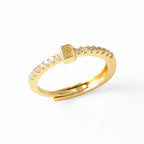 Verstelbare ring voor dames met initiaal - letter 