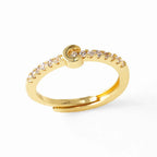 Verstelbare ring voor dames met initiaal - letter 