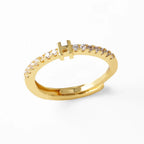 Verstelbare ring voor dames met initiaal - letter 