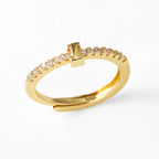 Verstelbare ring voor dames met initiaal - letter 