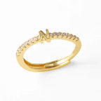 Verstelbare ring voor dames met initiaal - letter 