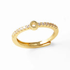 Verstelbare ring voor dames met initiaal - letter 