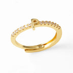 Verstelbare ring voor dames met initiaal - letter 