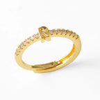 Verstelbare ring voor dames met initiaal - letter 