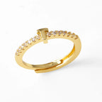 Verstelbare ring voor dames met initiaal - letter 