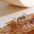Verstelbare ring met klavertje en stras 