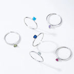 Bague Anneau en Zircon Coloré Pierre de Naissance