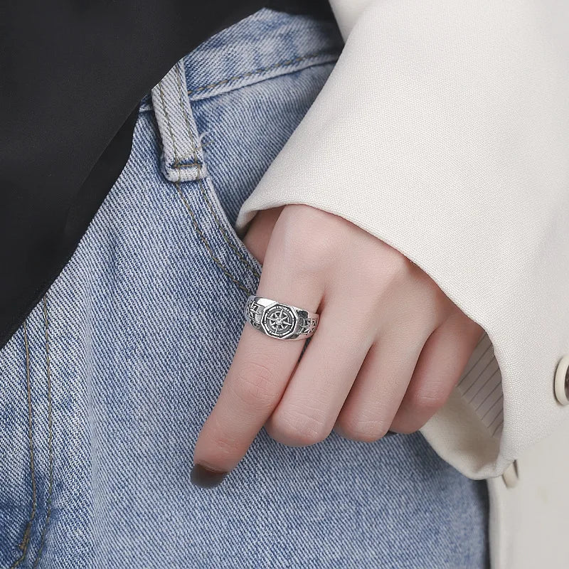 Bague Anneau Rose des Vents