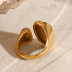 Bague Anneau Double Goutte d'Eau