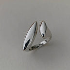 Bague Anneau Goutte d'Eau Argentée