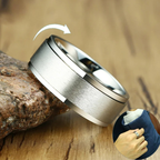 Bague Anneau Homme Anti-Stress Tournant argent
