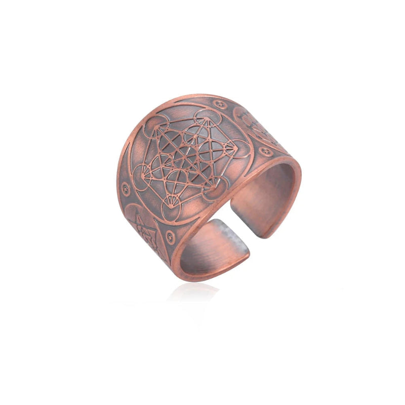 Bague Anneau Homme Cube de Métatron or rose