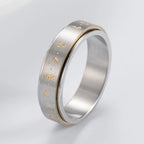 Bague Anneau à Motifs Homme ou Femme Anti-Stress Tournant argent