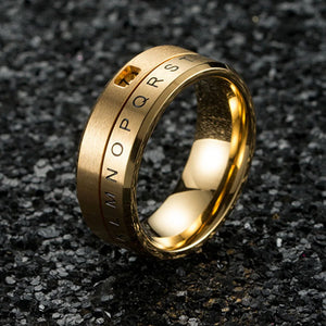 Bague Anneau Lettres Anti-Stress Tournant or