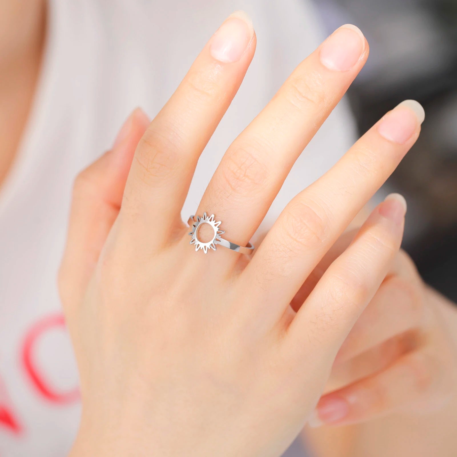 Bague Anneau Soleil pour Femme argent