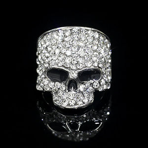 Bague Anneau Tête de Mort en Strass