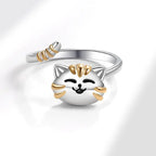 Bague anti-stress chat mignon avec tête rotative