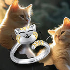 Bague anti-stress chat mignon avec tête rotative