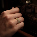 Bague anti-stress rotative à motif torsadé or rose