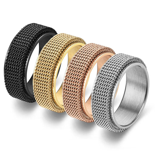 Draaibare anti-stressring met zwart gedraaid motief