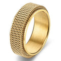 Bague anti-stress rotative à motif torsadé or