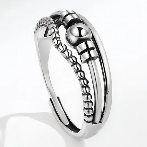 Vintage anti-stressring met bewegende kralen