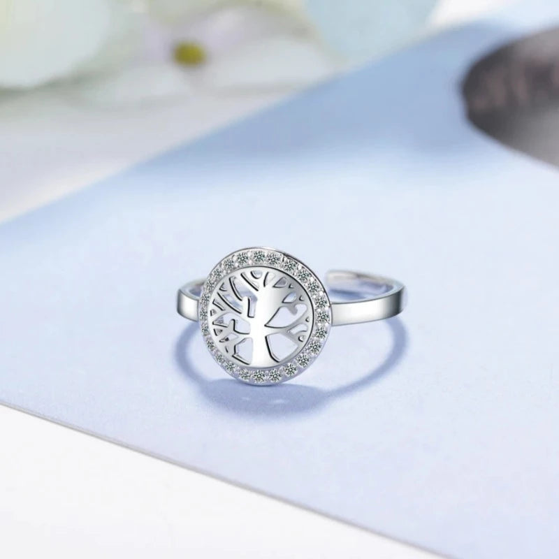 Bague Arbre de Vie Femme Anneau Argent