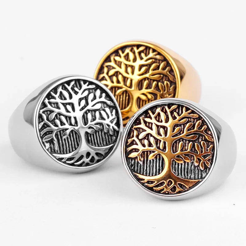 Bague Arbre de Vie pour Homme or et argent