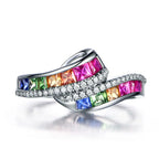 Regenboogring met strass