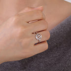 Ring met spiraaldesign voor dames, rond, zilver