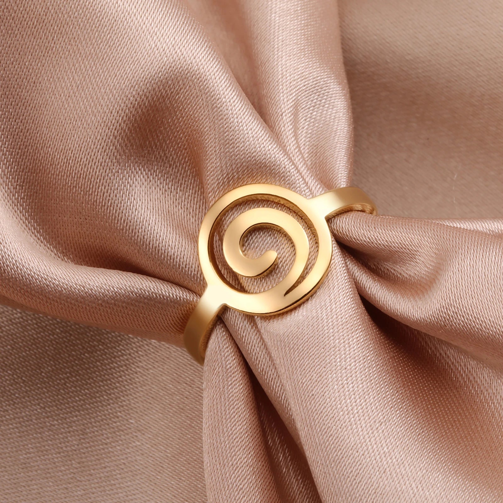 Ring met spiraaldesign voor dames, rond, goud